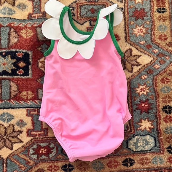 Hanna Andersson baby flower floral swimsuit one piece pink 60 3-6m like new - Picture 6 of 7